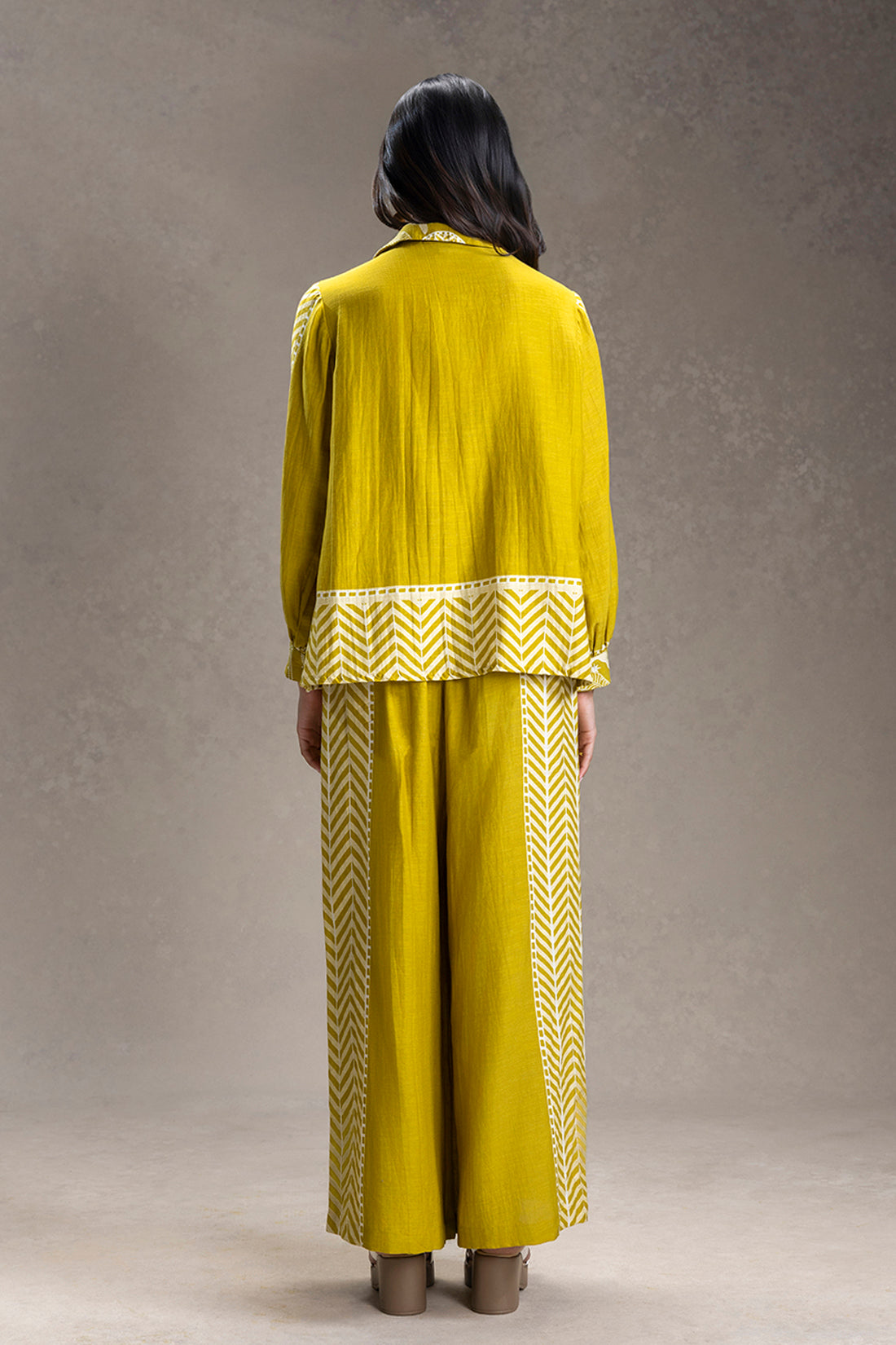 mustard Kyomi Printed Tunic Set