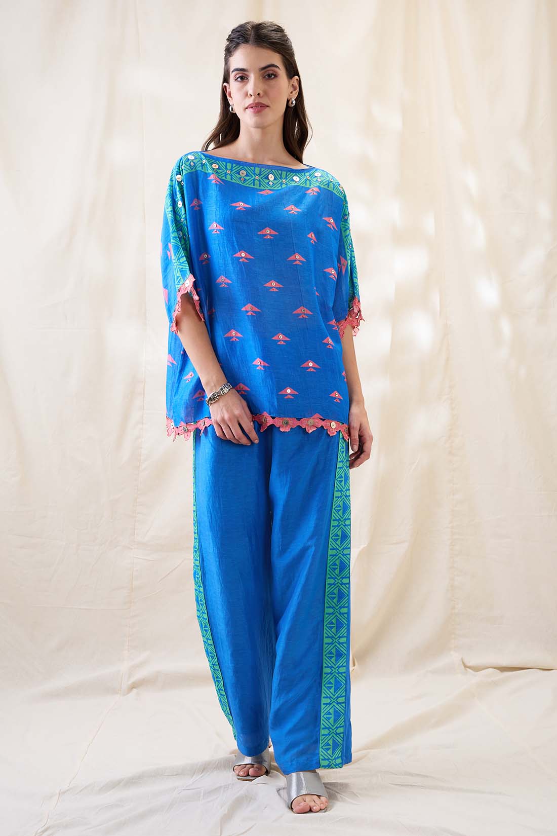 Kitchra Appliqued Kimono co-ord set SP4620