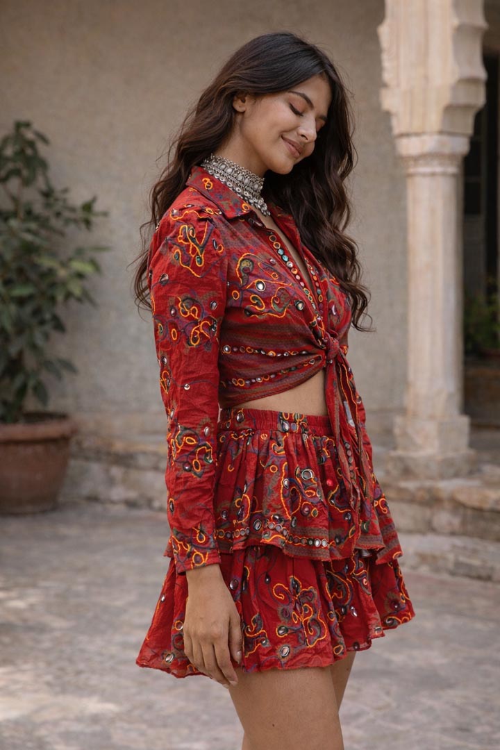 Laal Leher Co-ord Set