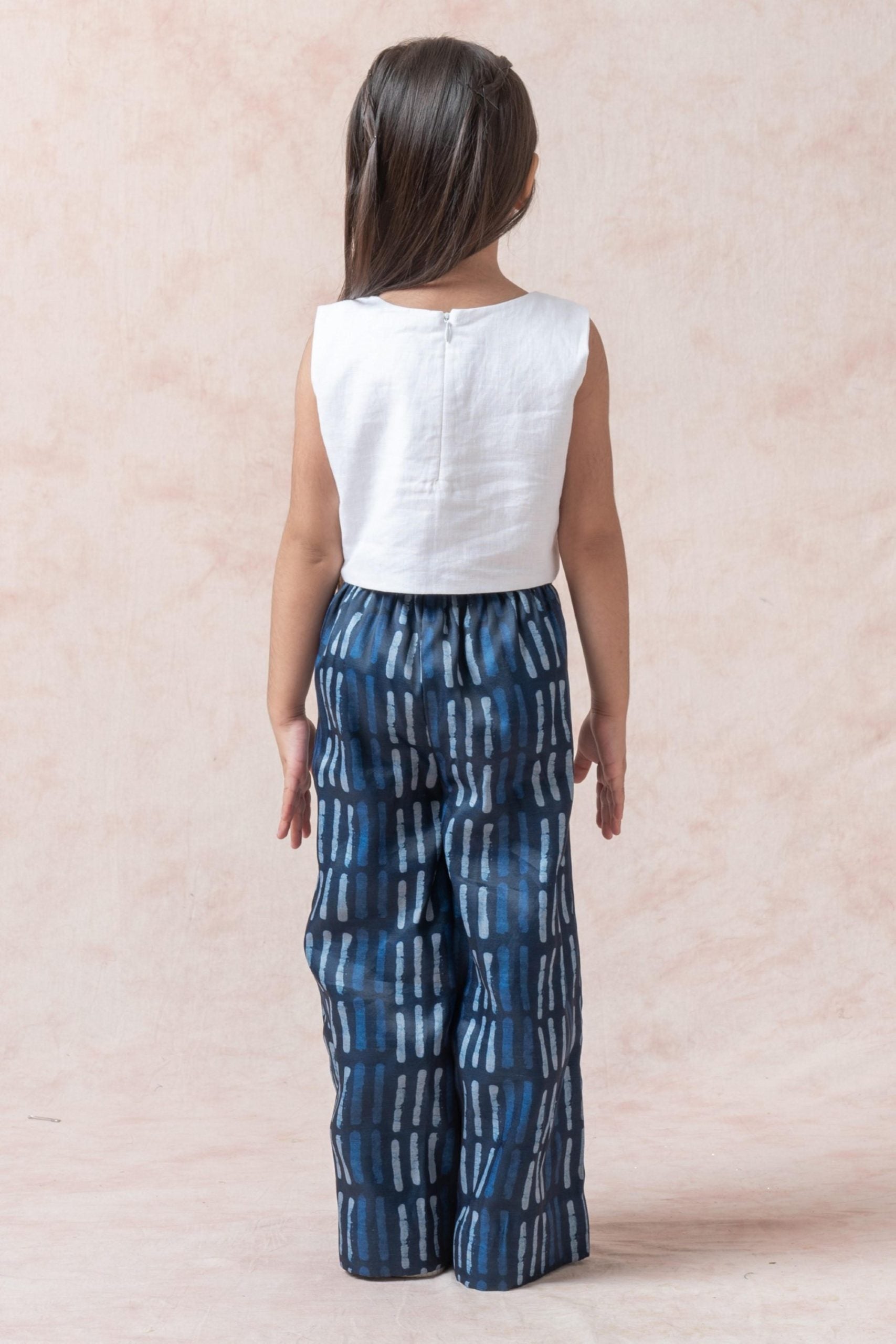 Crop top with pleated palazzo pants