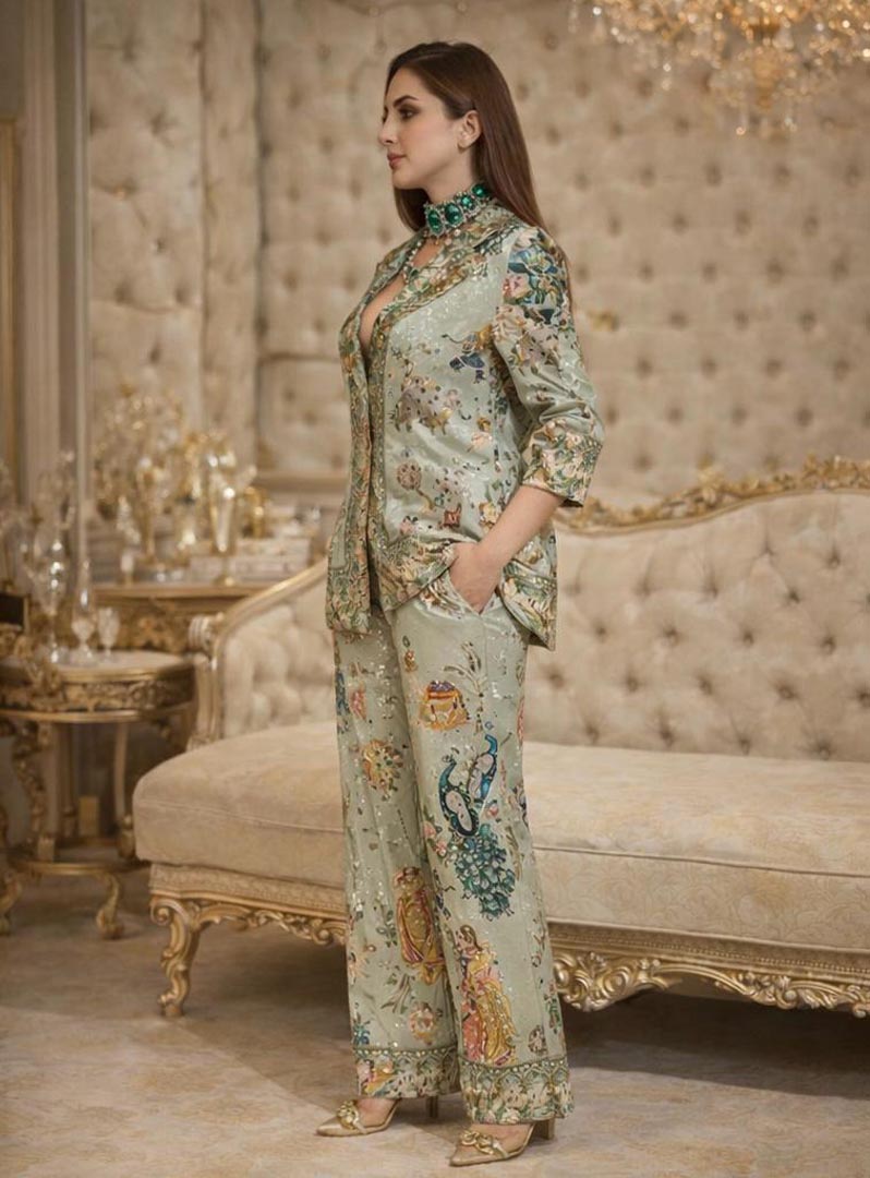 Maharani Darbar Crepe Silk Co-ord Set - Luxury Festive Wear