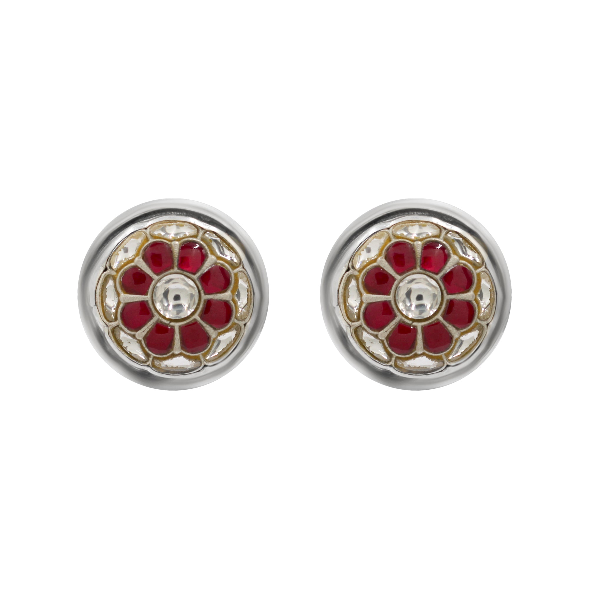 Sangeeta Boochra Classic  Kundan Silver Earrings
