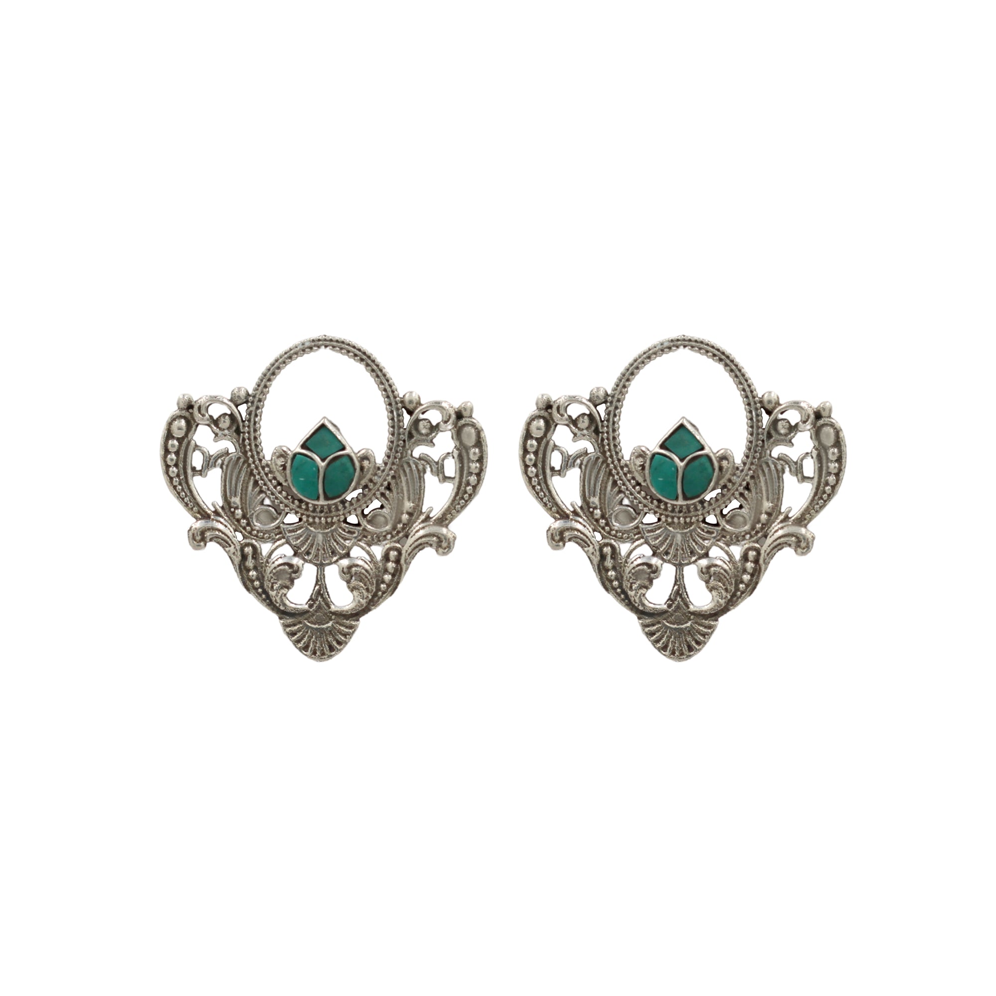 Sangeeta Boochra Heritage Kundan Silver Statement Studs