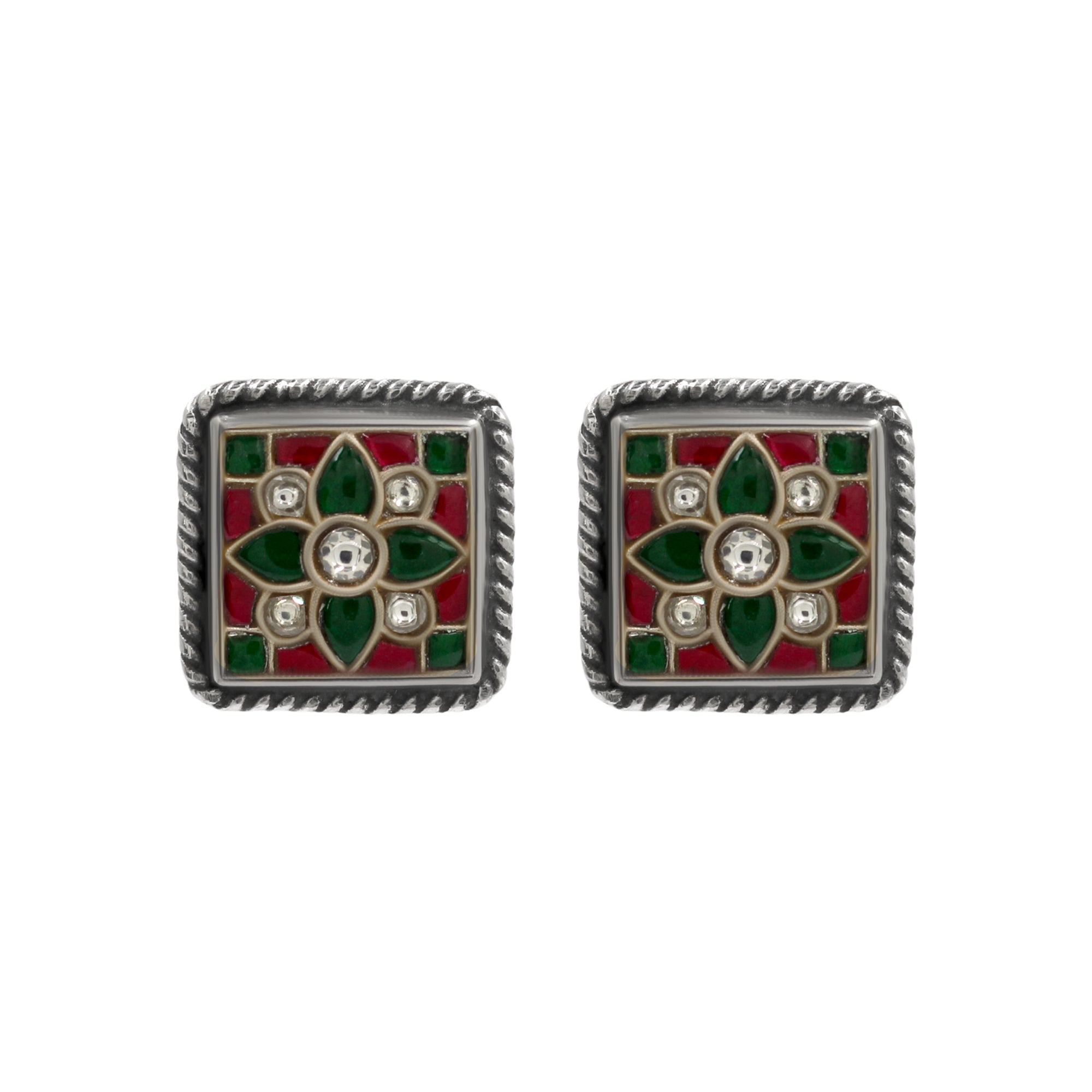 Sangeeta Boochra Heritage Floral Kundan Studs