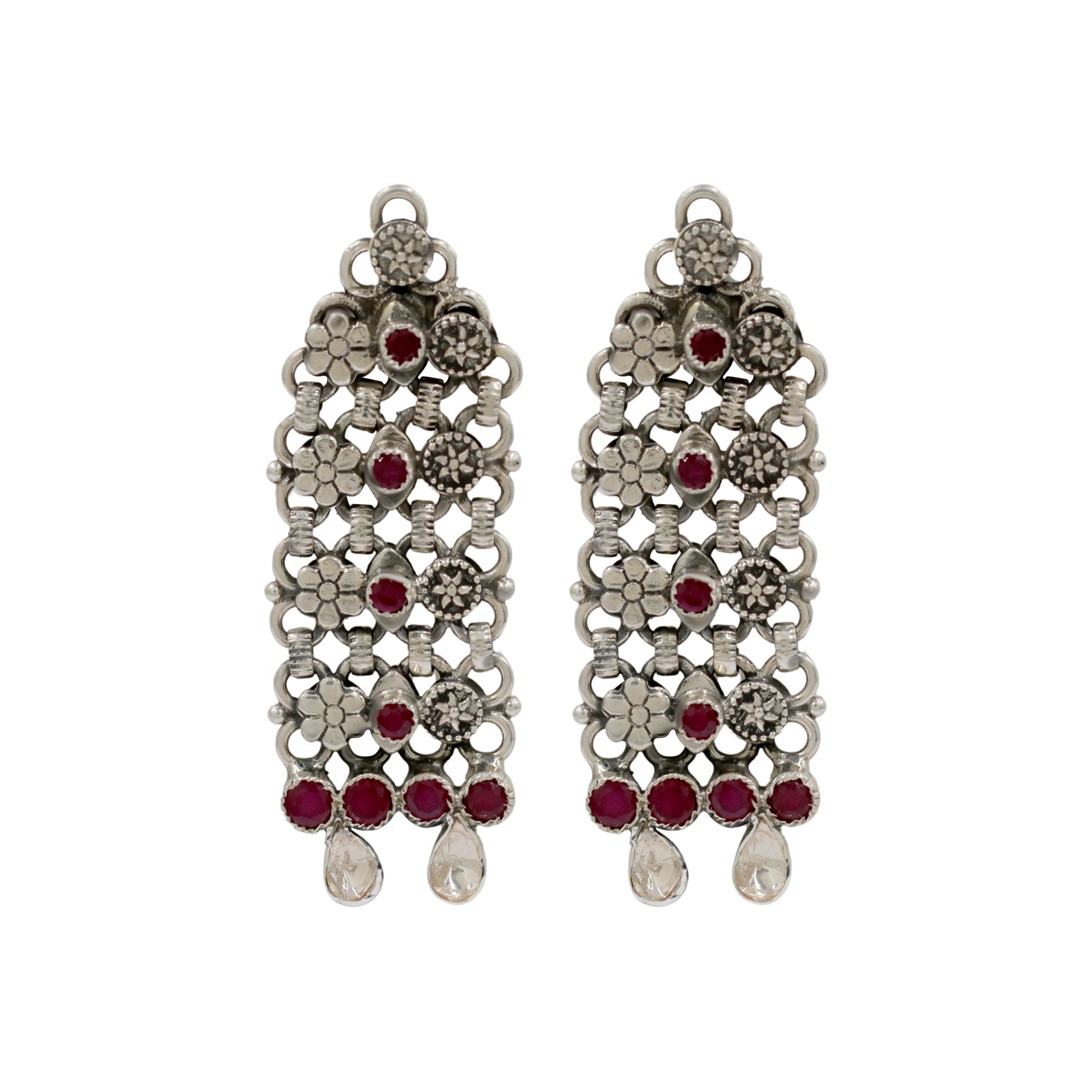 Sangeeta Boochra Heritage Silver Floral Dangles
