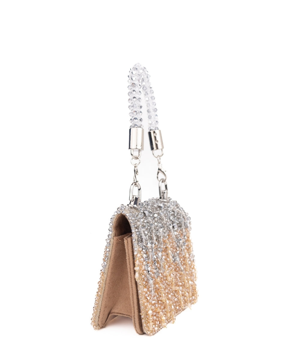 Elsie Gold & Silver Suede Mini Bag