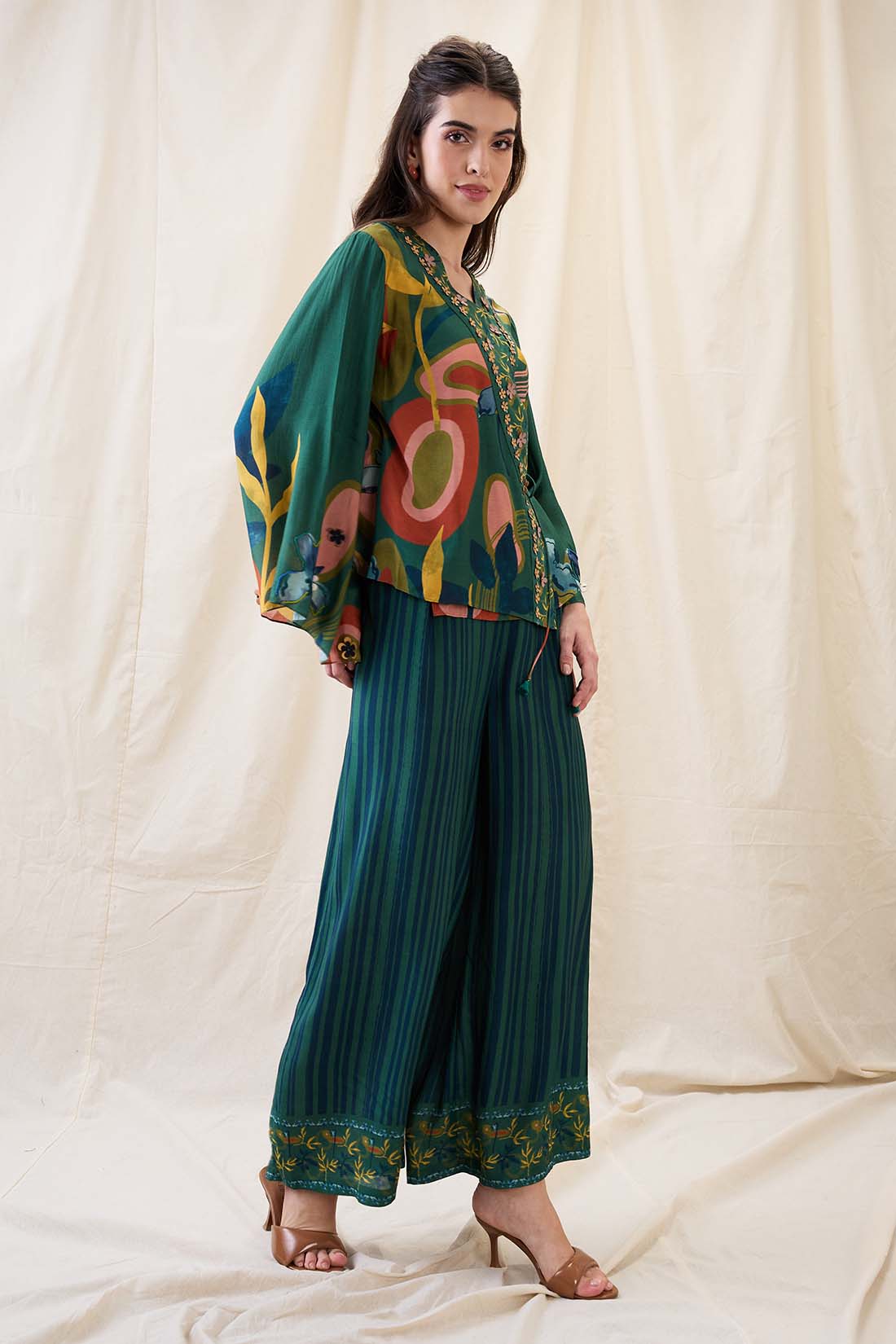 Flora embellished angarkha set  SP4707