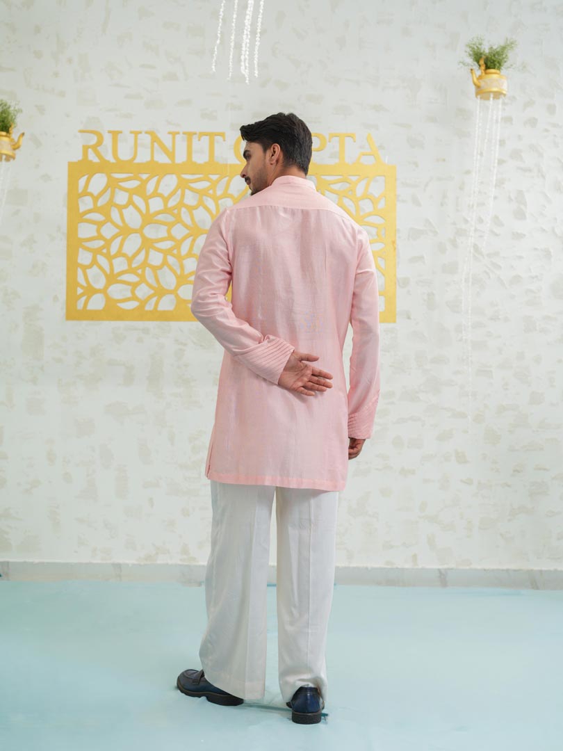 Pink cutwork Kurta set