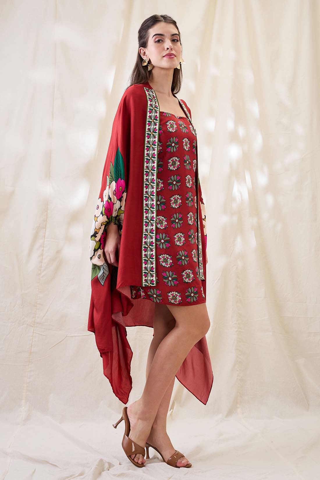 Gulzaar printed dress with jacket SP4741