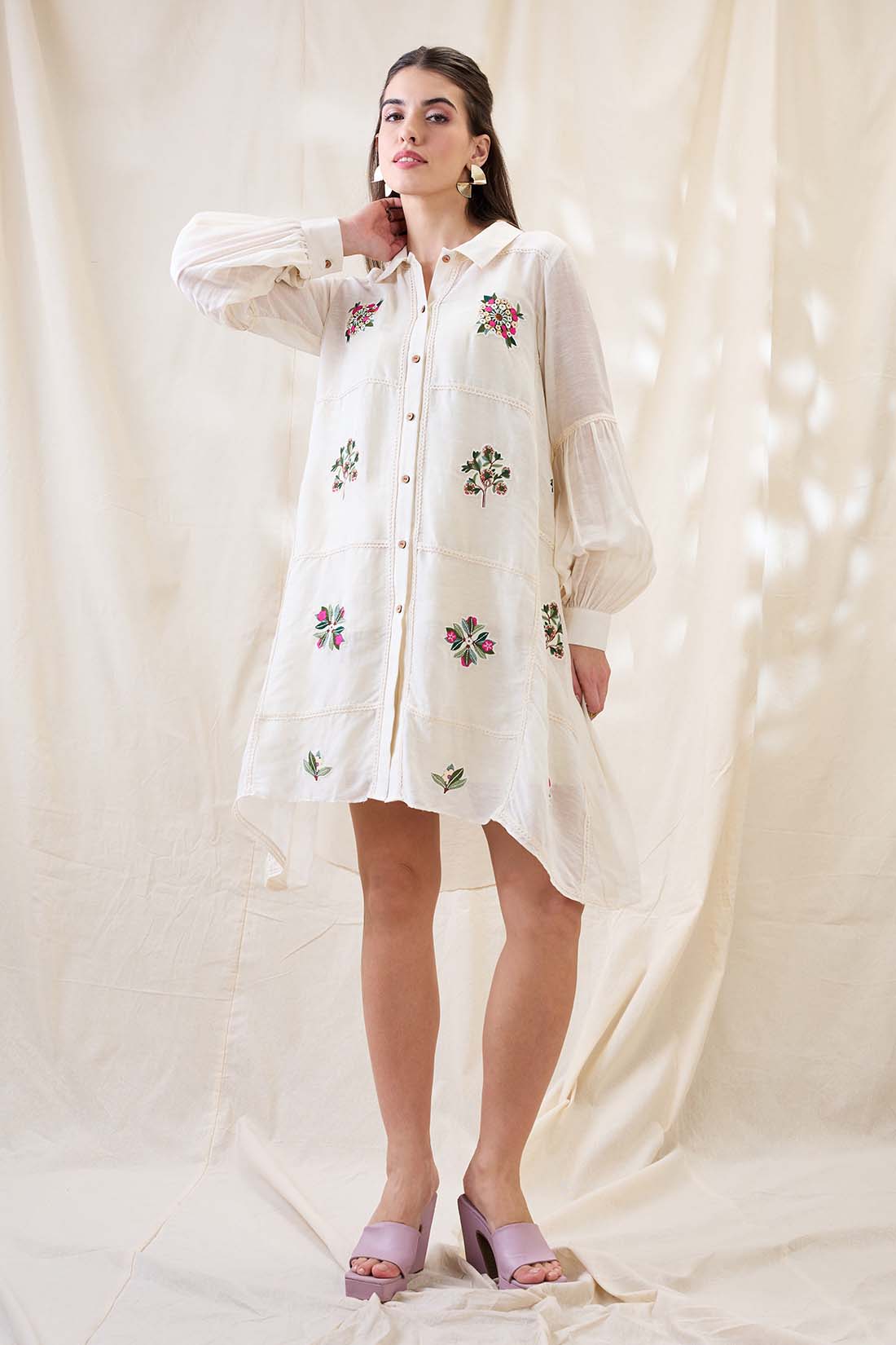Gulzaar appliqued A-line dress SP4771