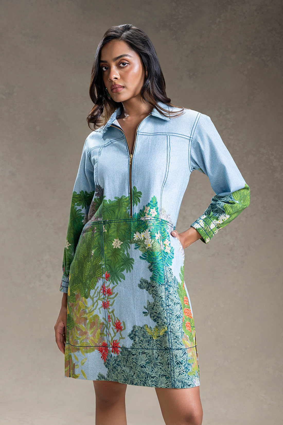 Blue Blume printed dress