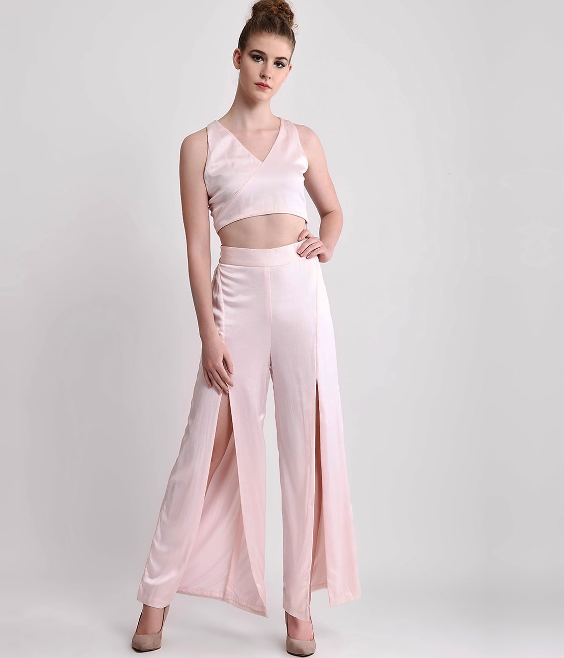 Silk Crop Top & Pants Co ord set