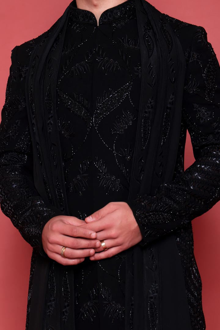 Image of Ebony black Sherwani