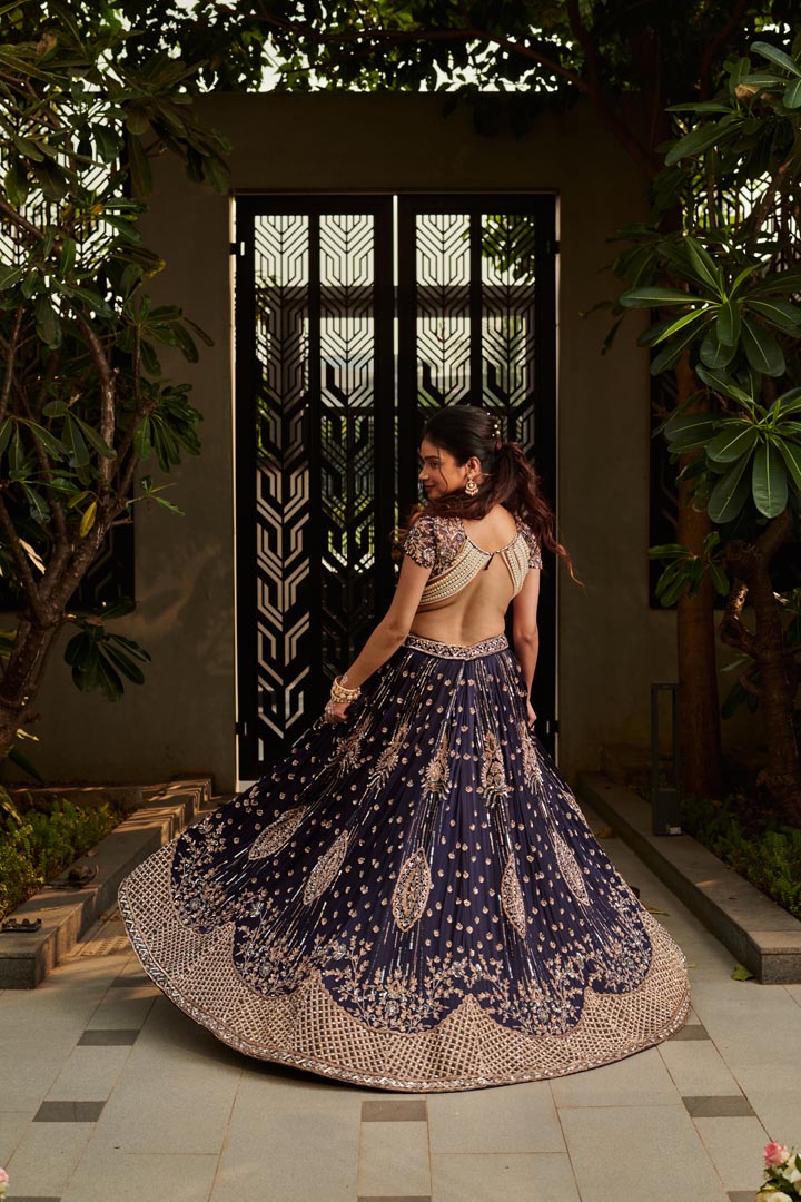 Midnight Pearl Lehanga Set. 3 (Lehenga + Blouse + Dupatta)