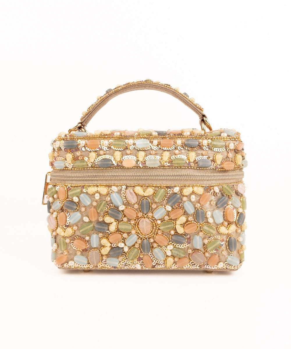 Abia Pastel Georgette Embellished Vanity Bag