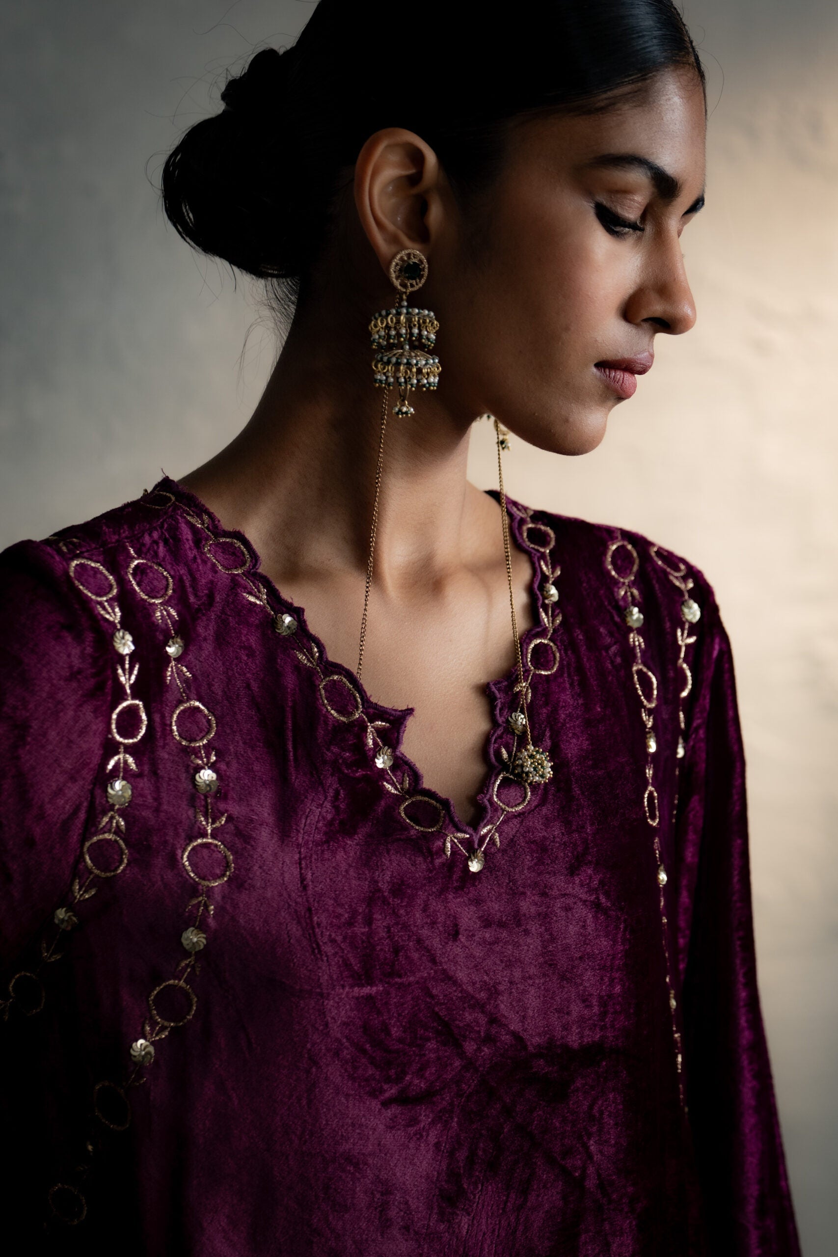 Phiran Style Velvet kurta Set