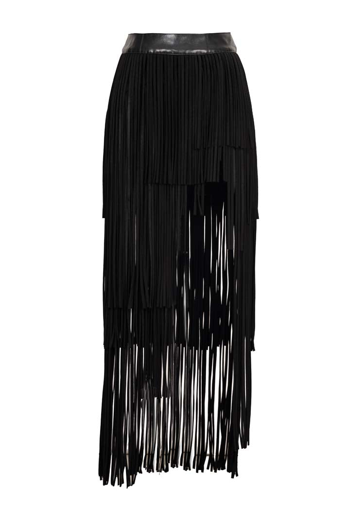 Black Asymmetrical Midi Skirt