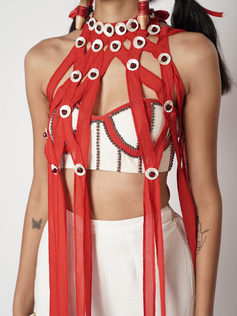 SHELL STRAPY SHARARA SET