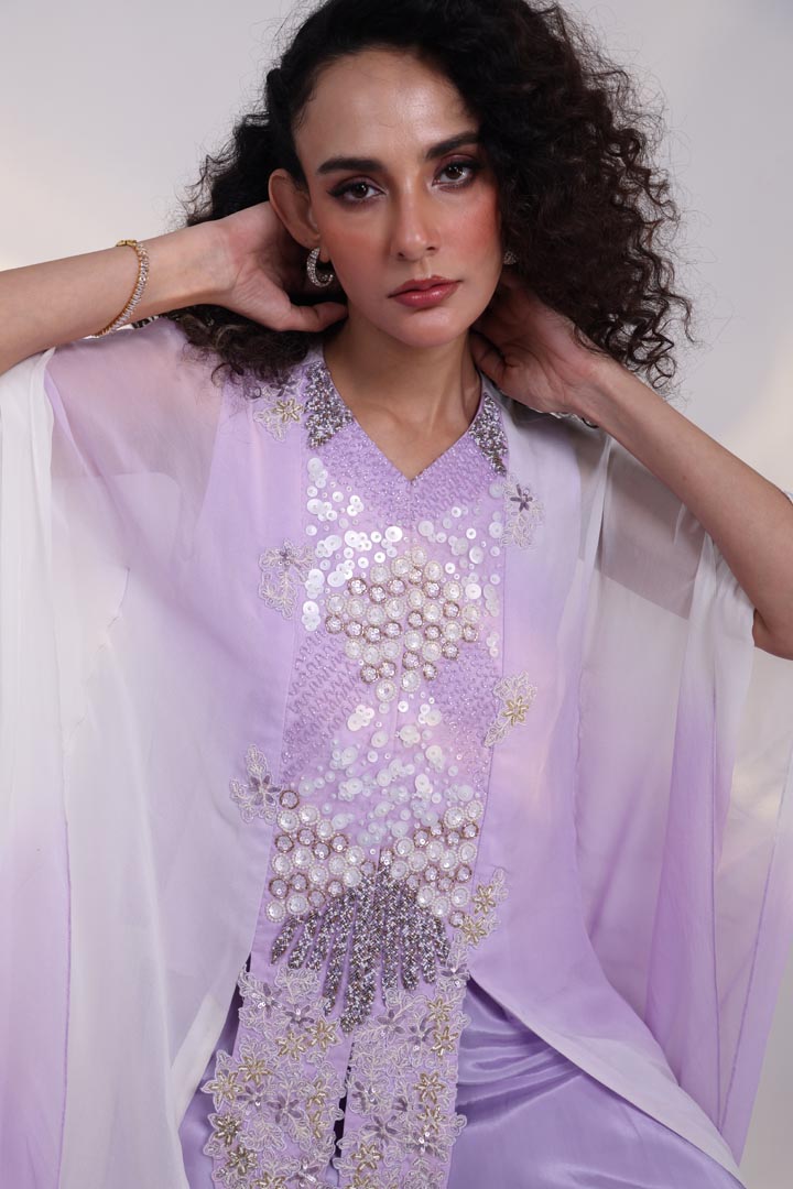 Palm Springs Shaded Kaftan Set AAD221LAVENDER