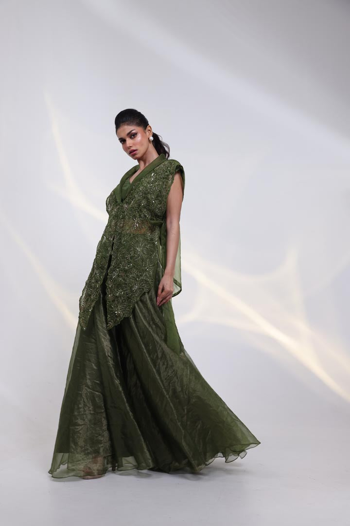 Olive Luxe Embroidered Layer Set AAD628