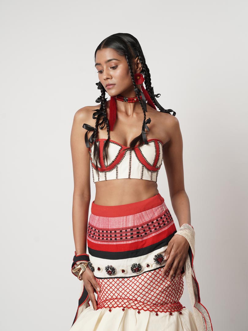 LAYERED FLORET NAGA-FISH SKIRT