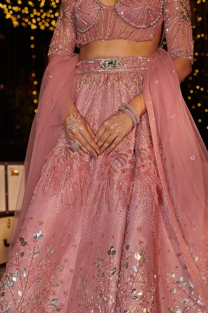 Rose Royal Lehenga Set. 3 (Lehenga + Blouse + Dupatta)