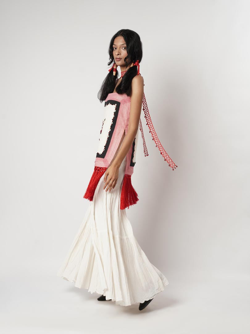 FRINGE SCARF SHARARA SET