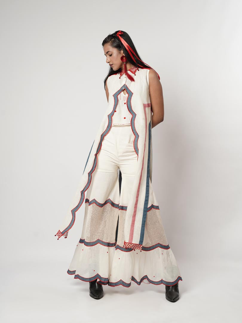 SCALLOPED 3-PC SHARARA SET