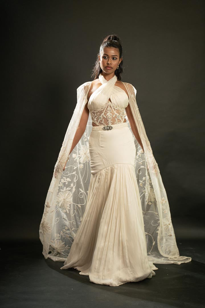 Ivory Fishcut lehenga