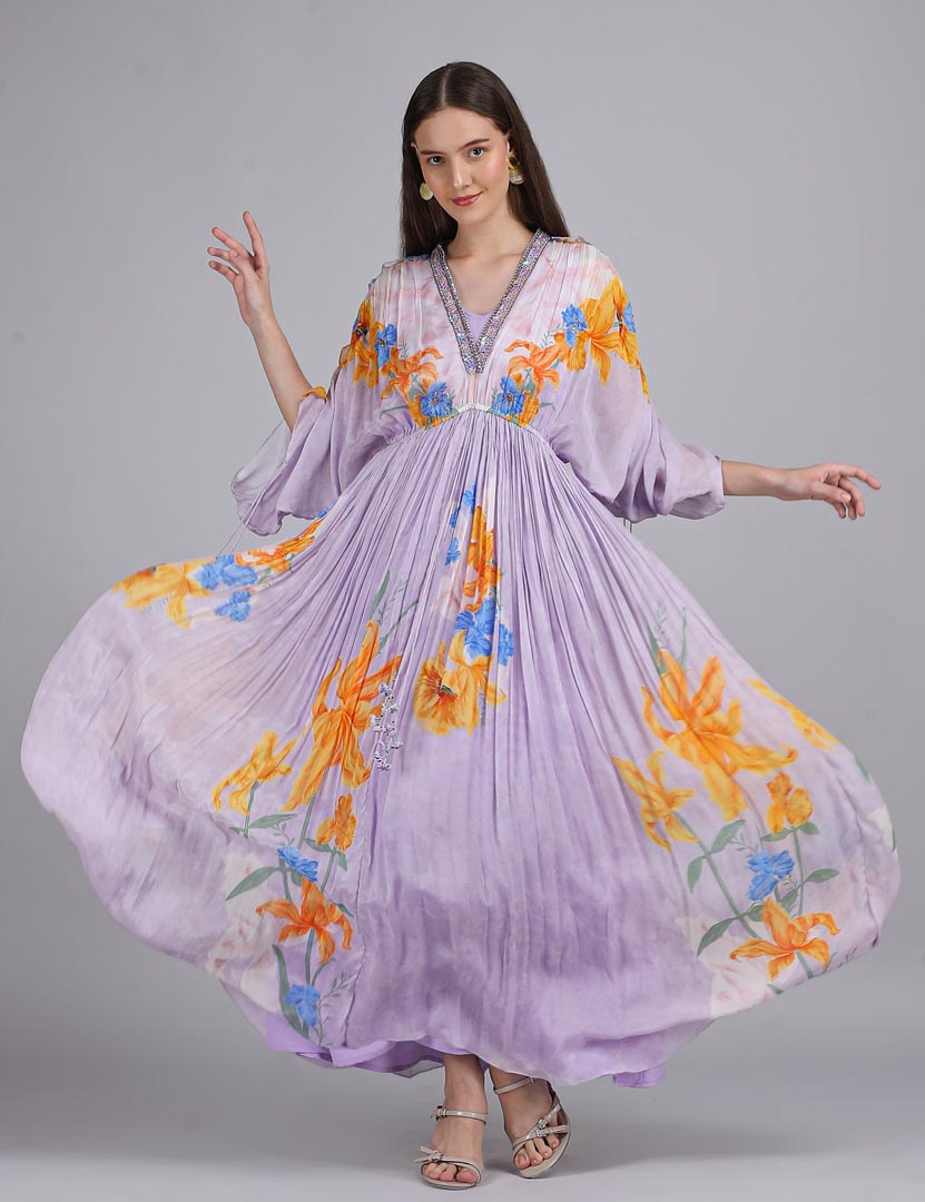 Amethyst Bloom Printed kaftan