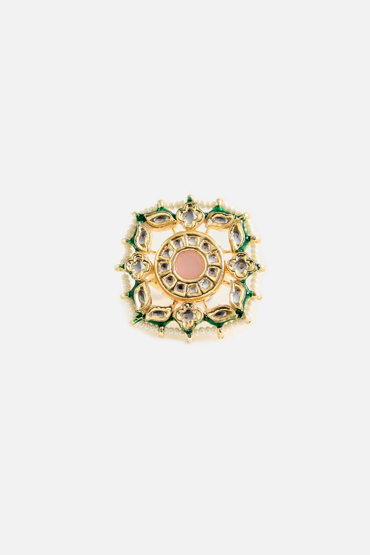 Pearl & Kundan Statement Ring