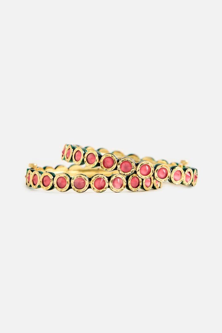 Floral Enamel Kundan Bracelet