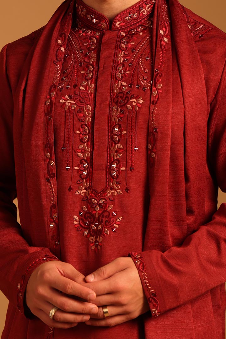 Image of Ember Red Kurta Set