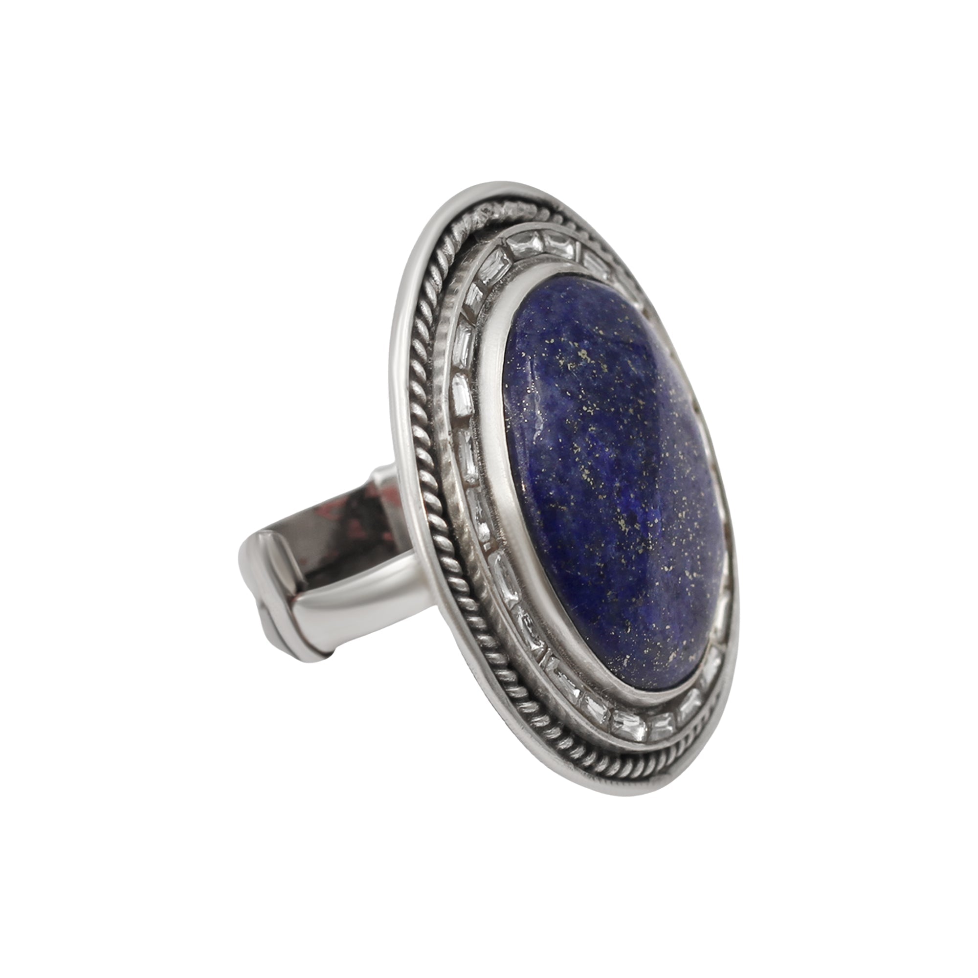 Sangeeta Boochra Signature Lapis Lazuli Statement Silver Ring