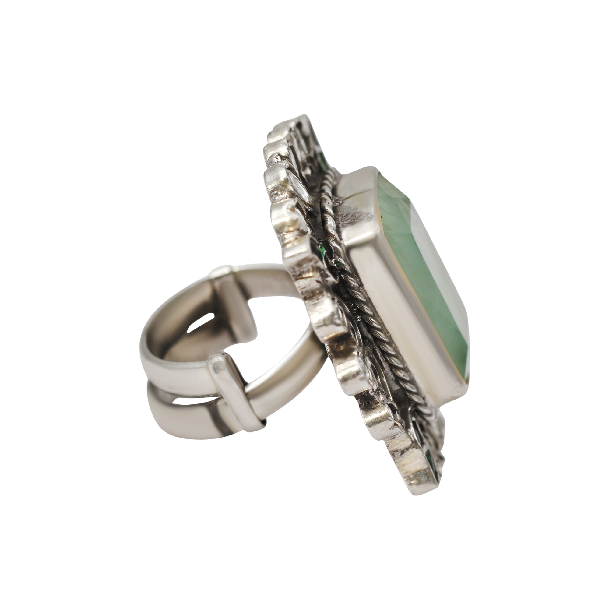 Sangeeta Boochra Vintage-Inspired Silver Ring with Handcrafted Details