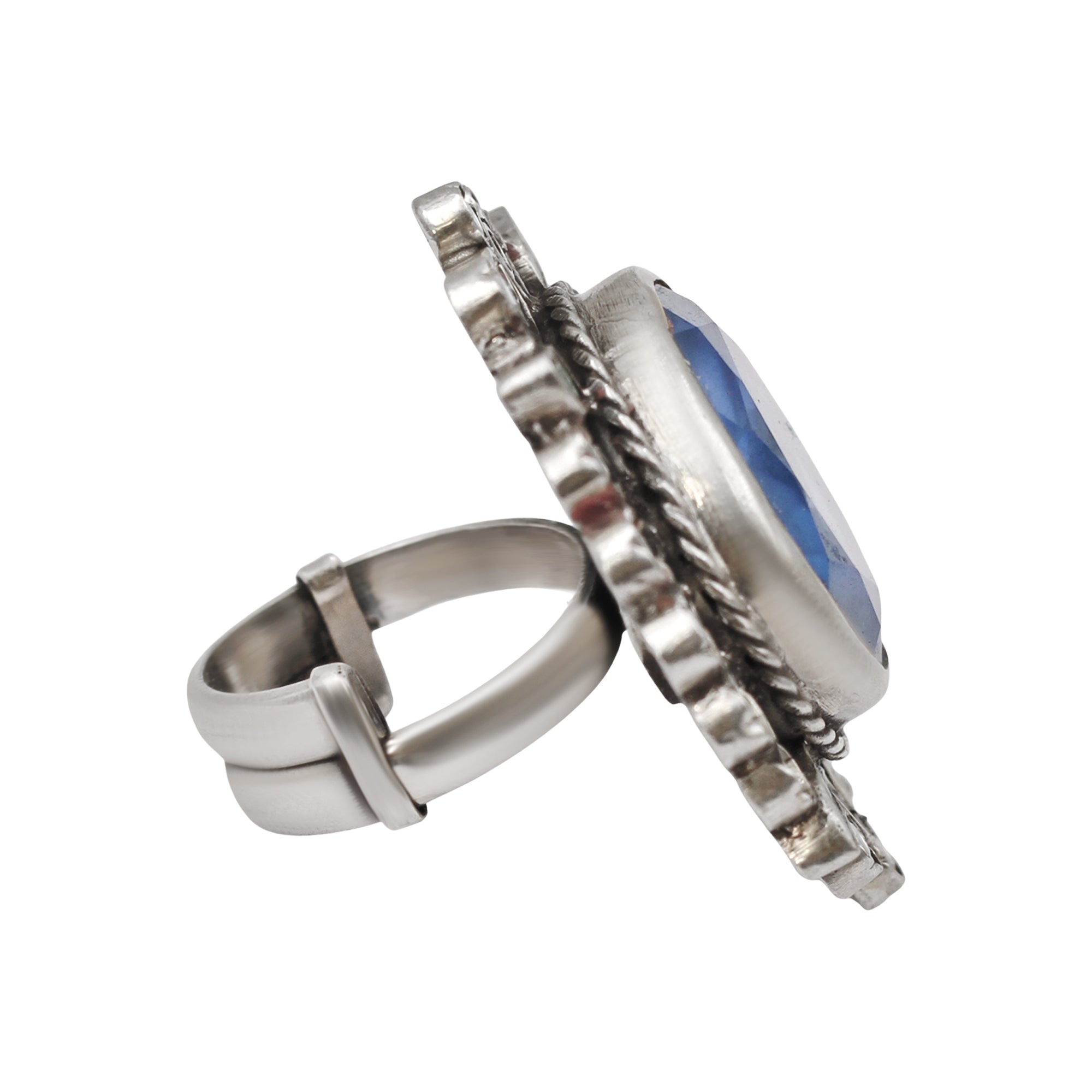 Sangeeta Boochra Royal Blue Stone Silver Statement Ring