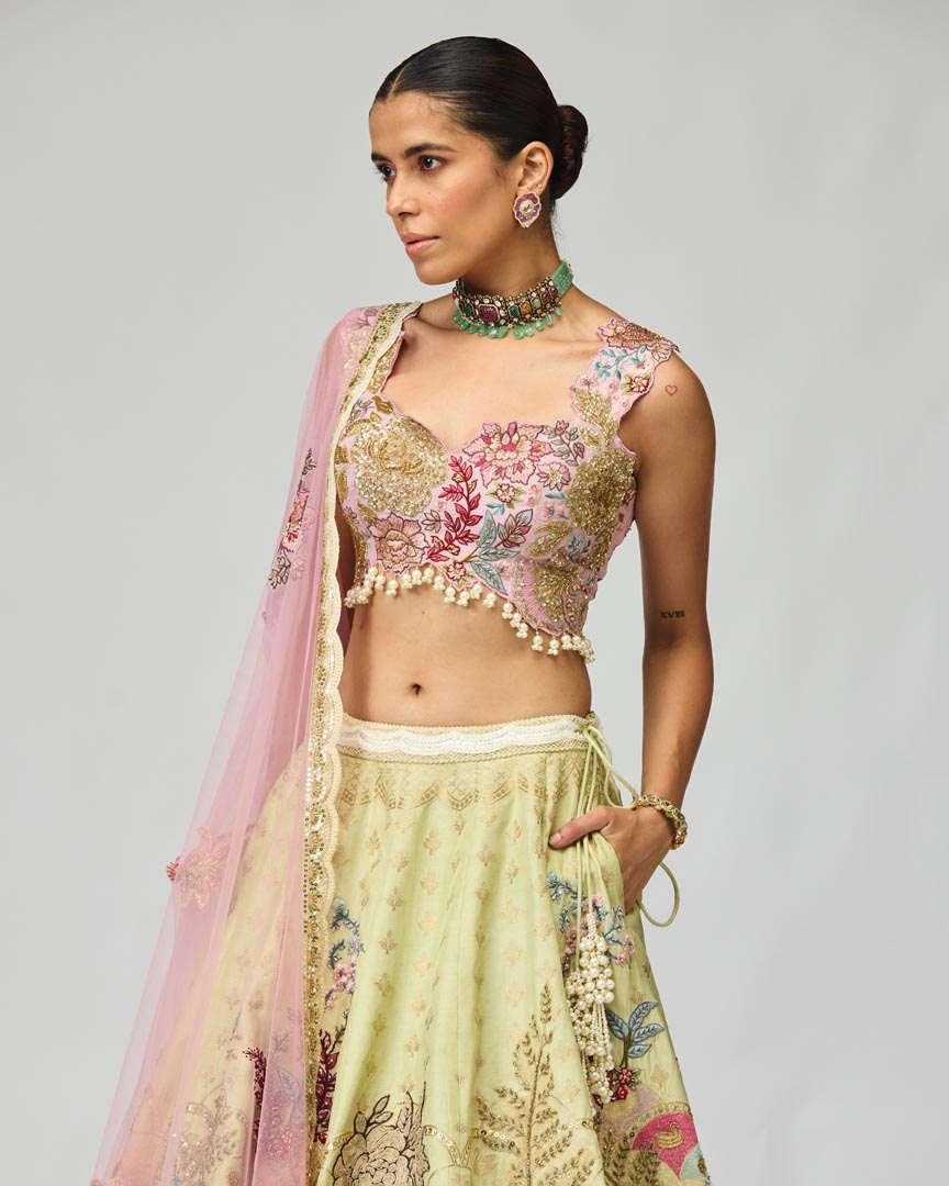 3D PATCH WORK LEHENGA SET