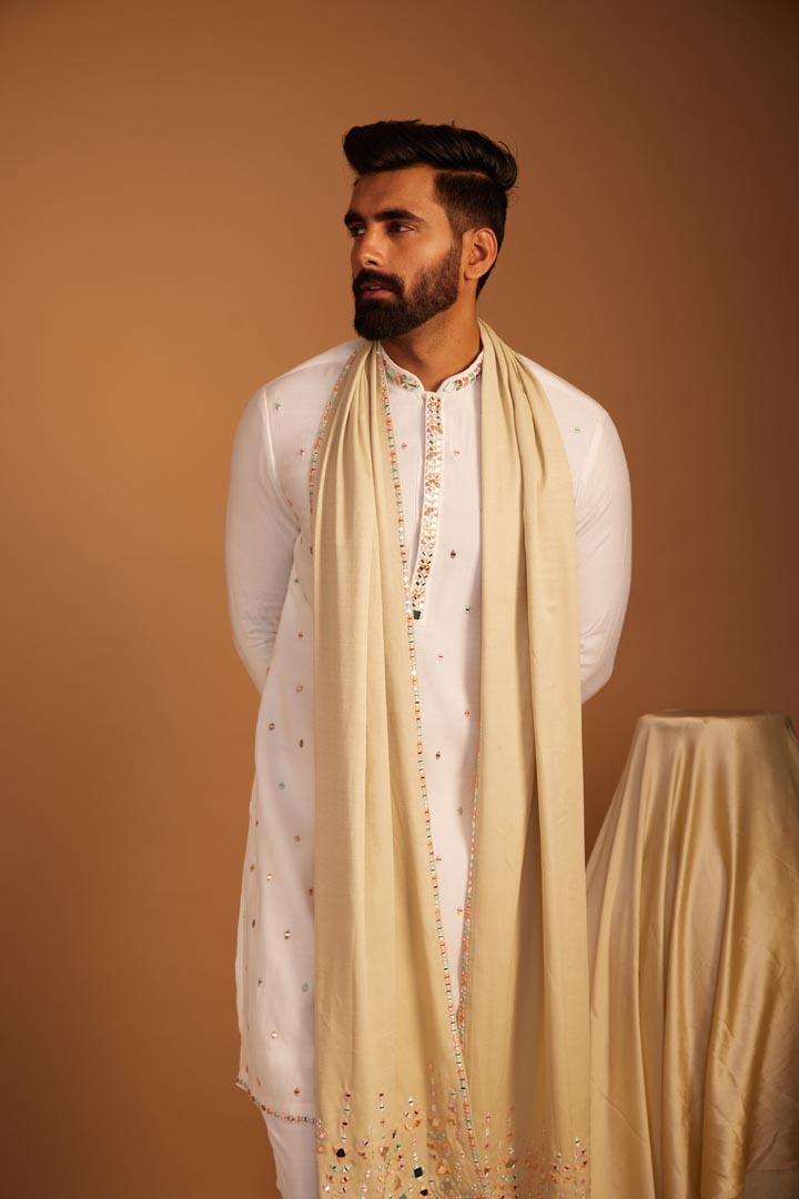 Image of Pearl White Kurta Set