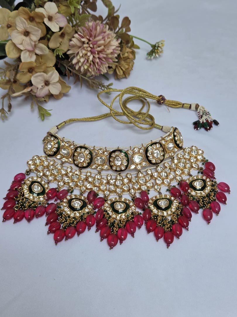 Bridal Kundan Set with Red Beads
