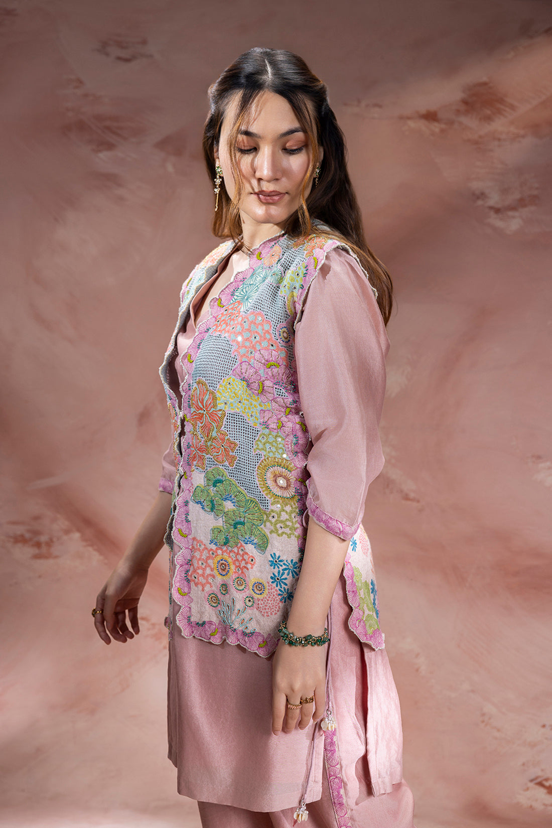 dusky pink kaia kurta set