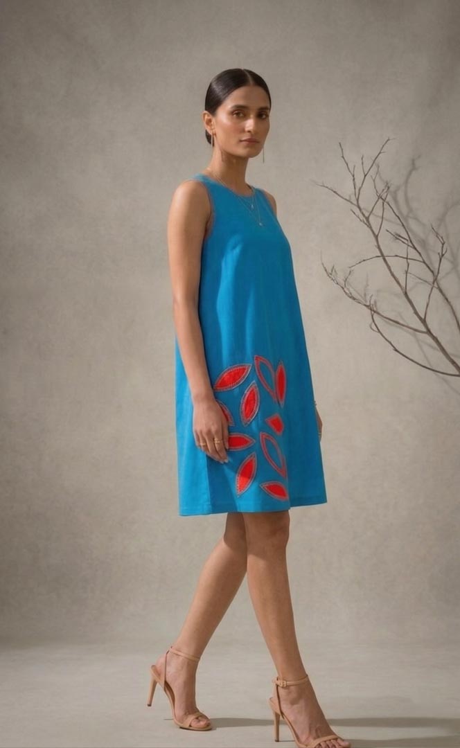 THETAA Amara  Hand-Embroidered Cotton Poplin Dress Set