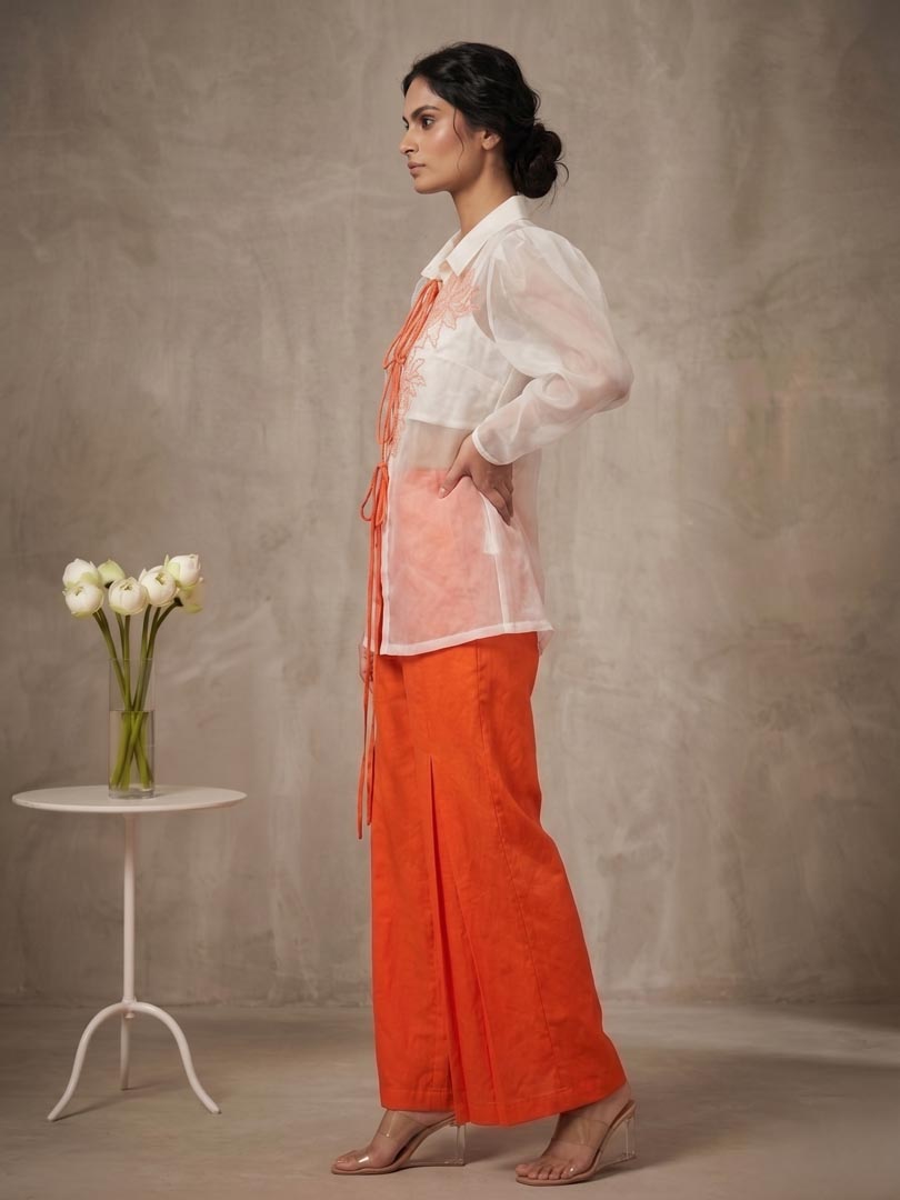 THETAA Solara  Embroidered Cotton Satin Co-ord Set