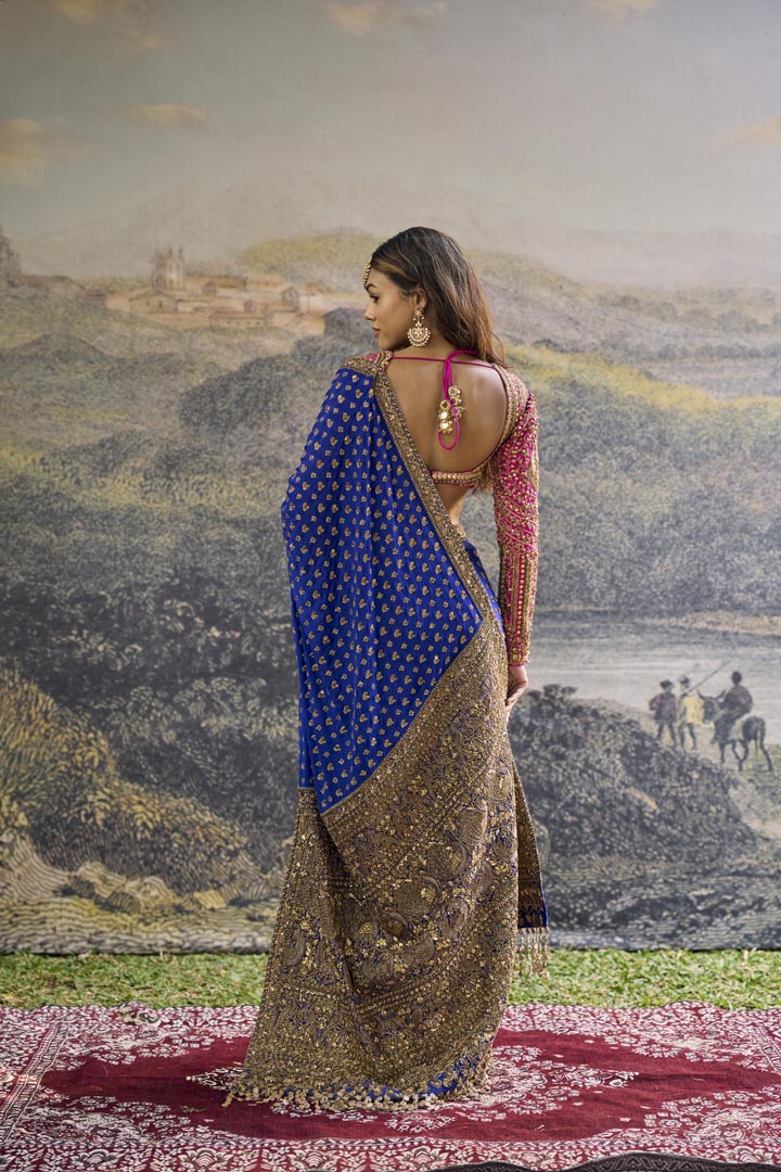 Neelpari Dabka Silk Saree Set