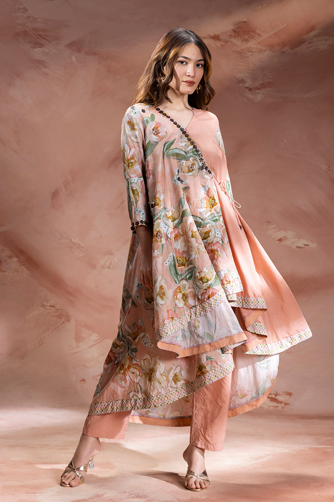 dusky pink zeya embellished set