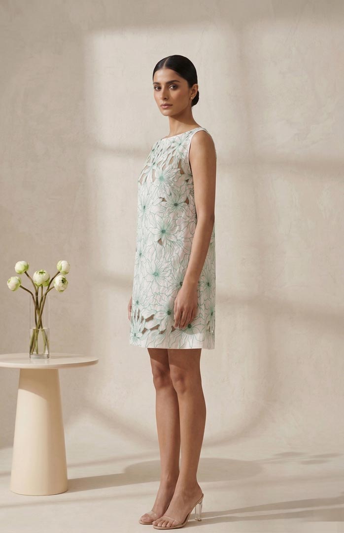 THETAA Avira  hand embroidered cutwork dress