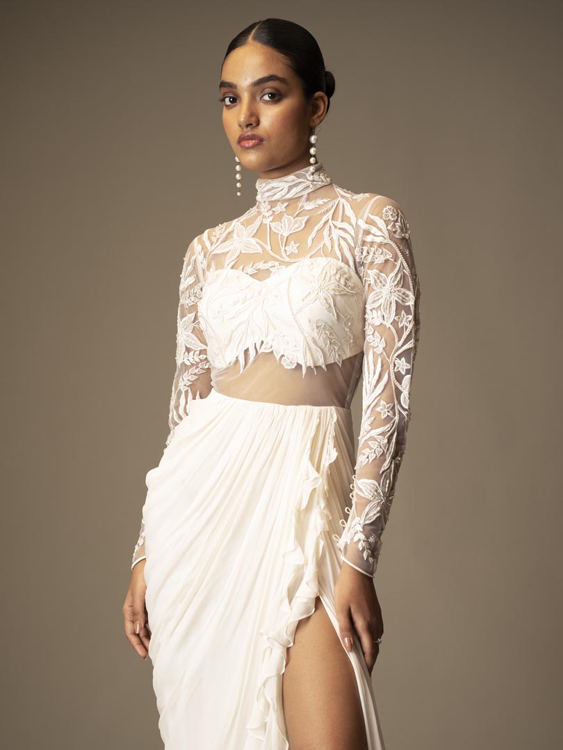 Ivory Vale Saree Gown
