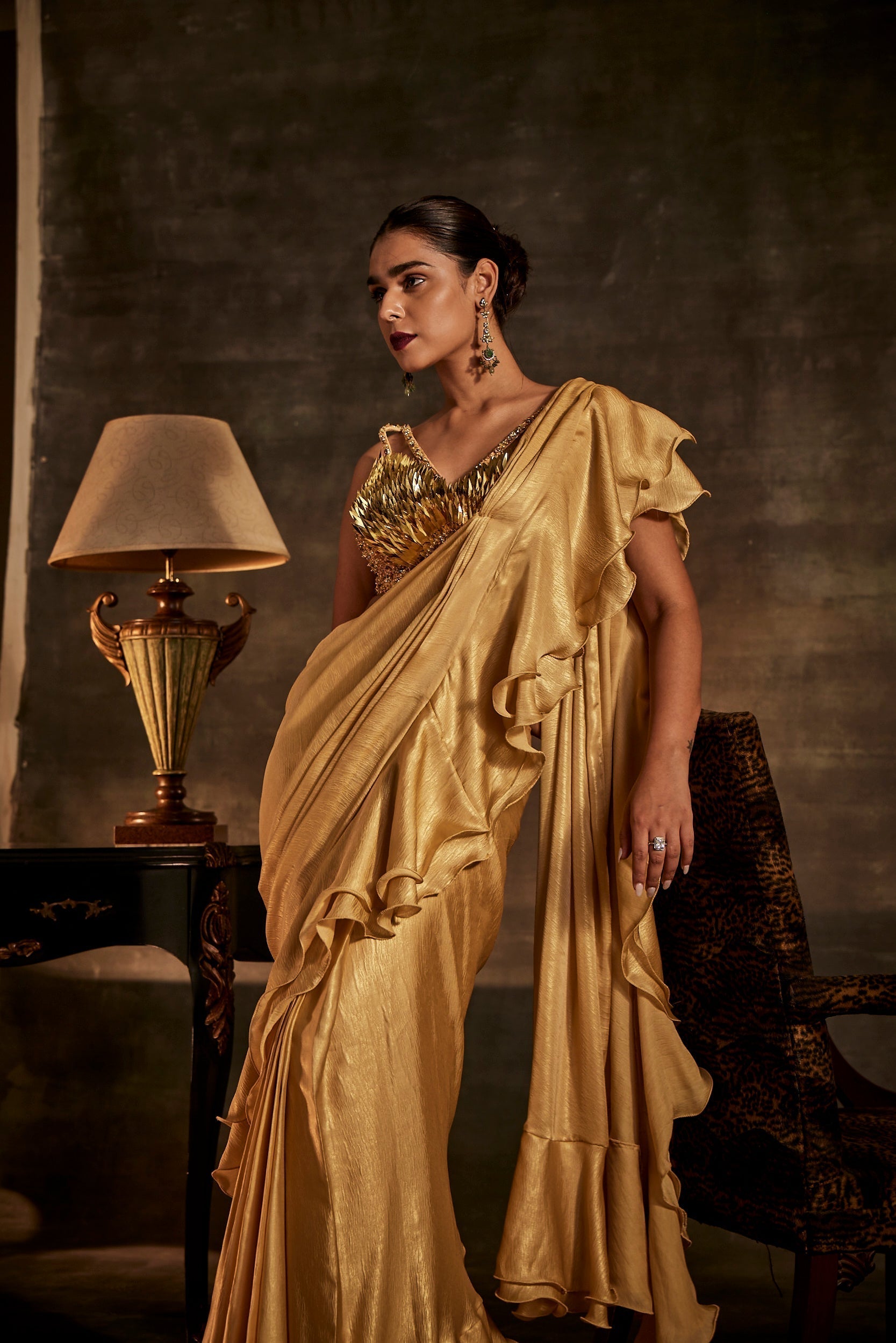 Image of GOLD DRAPE SAREE