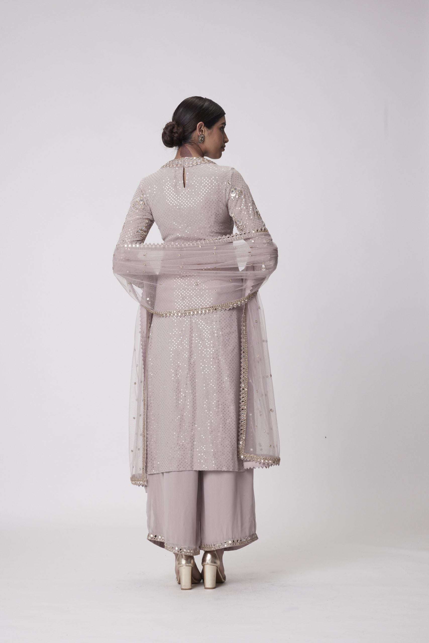 Image of MUD  MAUVE STRAIGHT KURTA SET