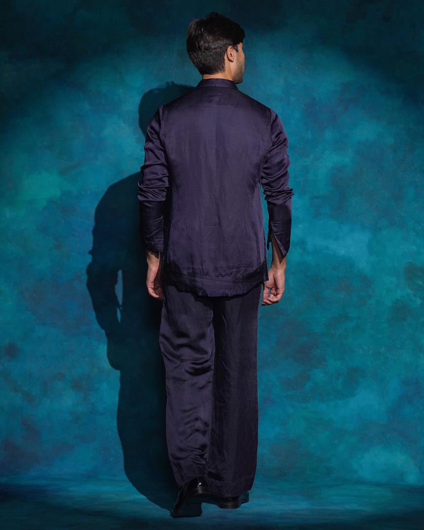 Midnight Blue Potli Button Kurta Set