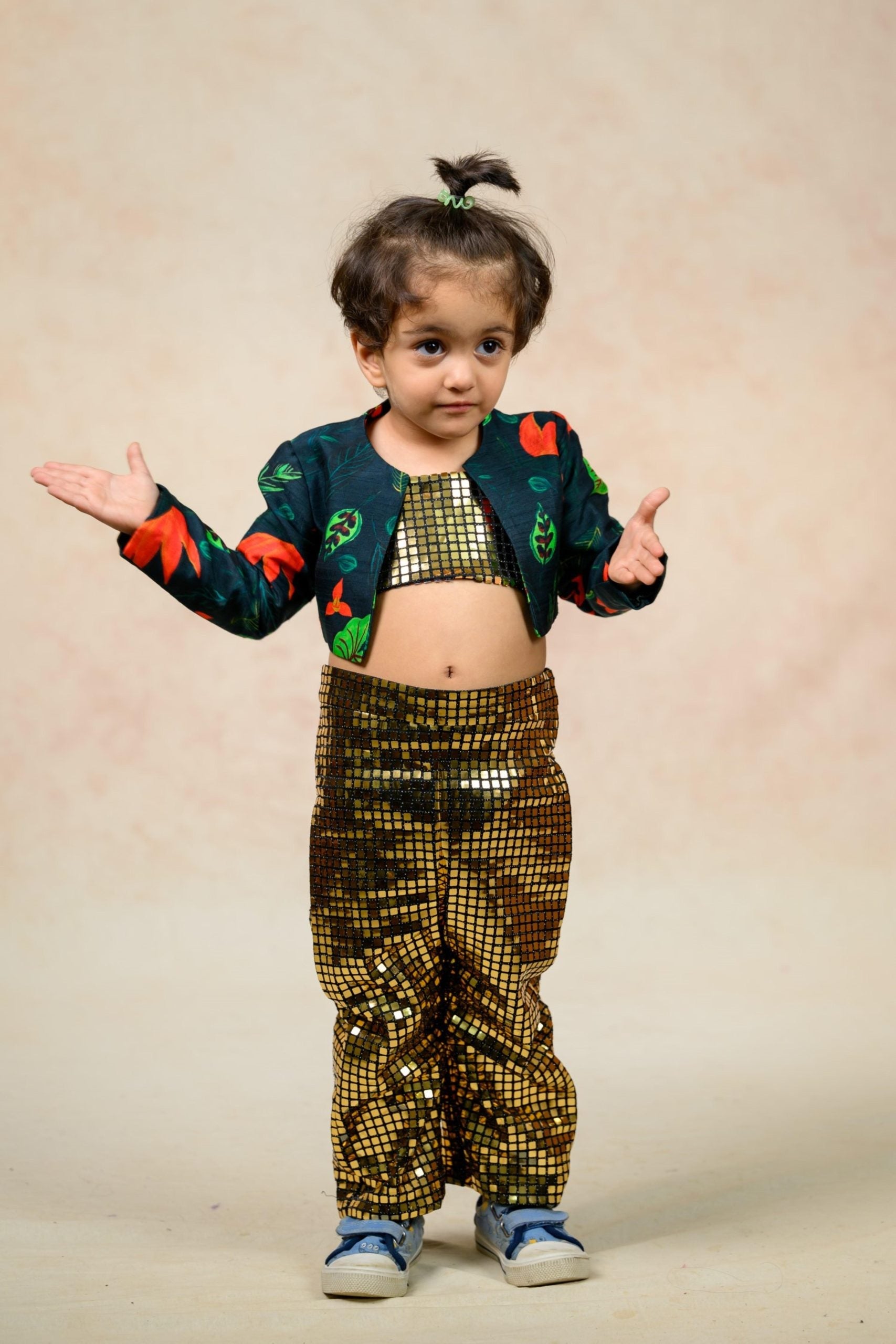 Tube top with pants and jacket